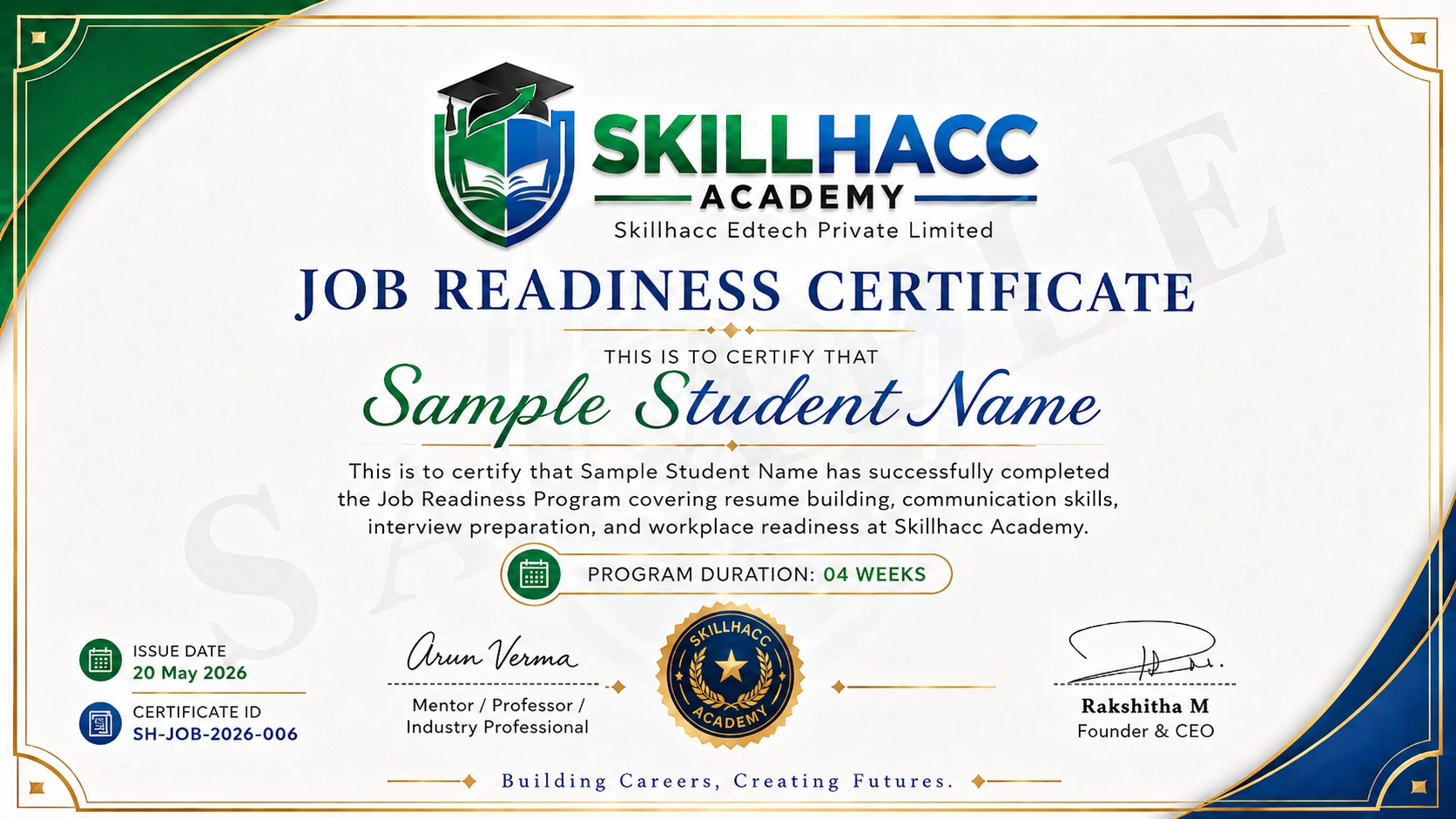Job Readiness Certificate